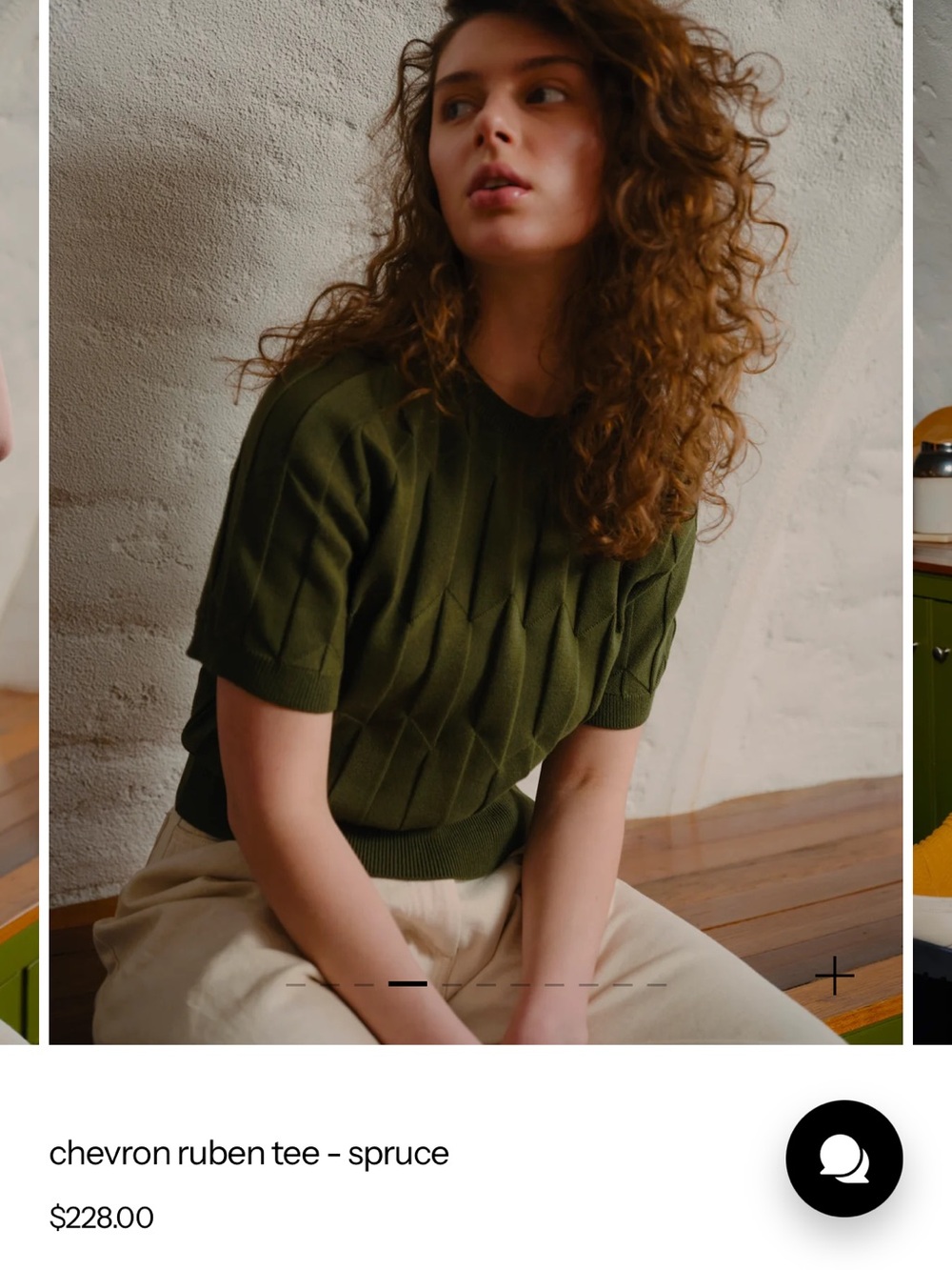 The Endery Chevron Ruben Tee - Spruce Green